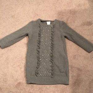 Girls Tahari grey sweater with pearls